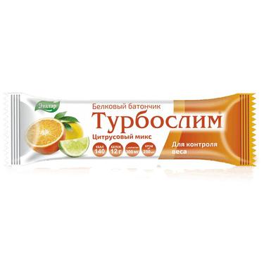 Турбослим батончик белковый для похудения Цитрусовый микс 50 г