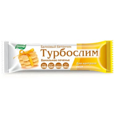 Турбослим батончик белковый для похудения Ванильное печенье 50 г