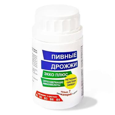 Экко Плюс Дрожжи пивные с серой Метионин-Цистеин эффект таблетки 60 шт