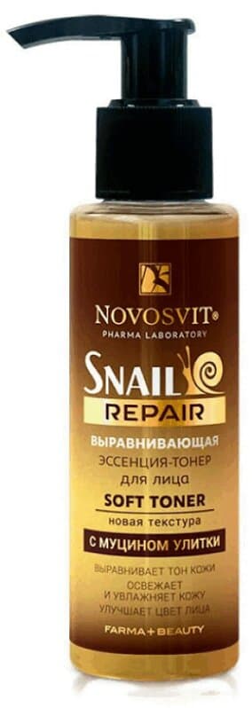 Novosvit Эссенция-тонер для лица выравнивающая с муцином улитки 100 мл