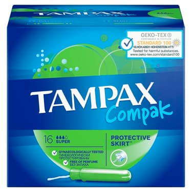Tampax Compak Тампоны гигиенические с аппликатором Super 16 шт