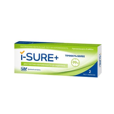I-Sure Plus Тест на беременность тест-полоски 2 шт