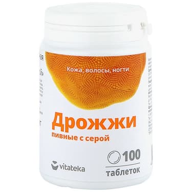 Vitateka Дрожжи пивные с серой таблетки 100 шт