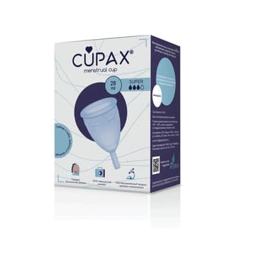 Cupax Менструальная чаша силиконовая Super 28 мл Голубой