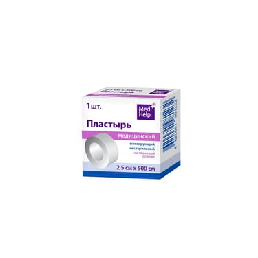 MedHelp Лейкопластырь фиксирующий на тканевой основе 2,5 см х 500 см