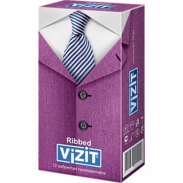 Vizit Ribbed Презервативы ребристые 12 шт