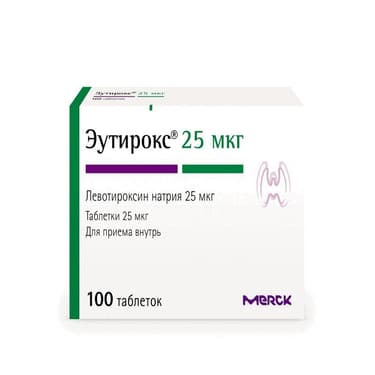 Эутирокс 25 мкг таблетки 100 шт