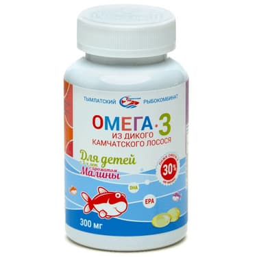 Salmonica Омега-3 из дикого камчатского лосося капсулы Для детей с 3 лет Малина 250 шт