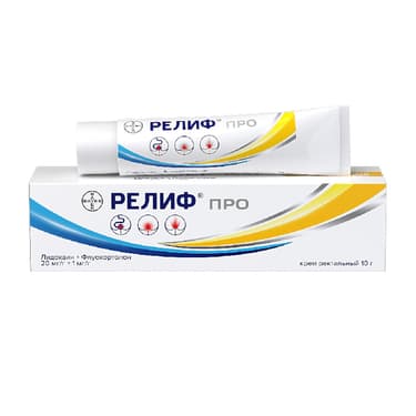 Релиф Про 20 мг/г+1 мг/г крем ректальный 10 г
