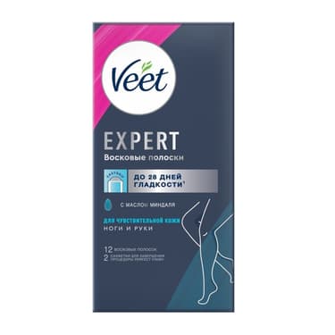Veet Expert Восковые полоски для депиляции чувствительной кожи 12 шт
