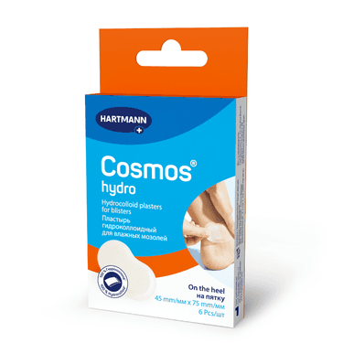Cosmos Hydro Пластырь от влажных мозолей 7,5 см х 4,5 см 6 шт