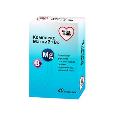 Gross Health Комплекс Магний+витамин В6 таблетки 40 шт