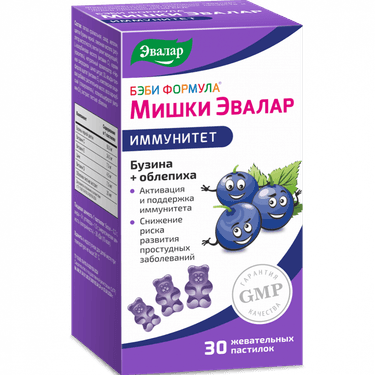 Бэби Формула Мишки Эвалар Иммунитет пастилки жевательные 30 шт
