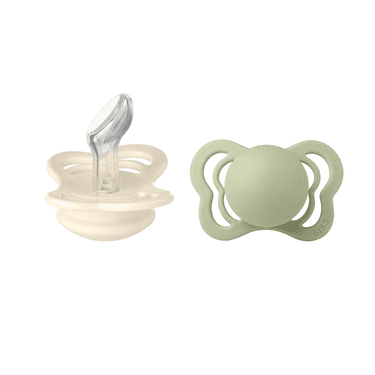Bibs Couture Пустышка анатомическая силиконовая с 0 месяцев Ivory-Sage 2 шт