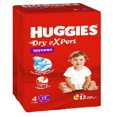 Huggies Dry Expert 4 Подгузники-трусики детские 9-14 кг 17 шт