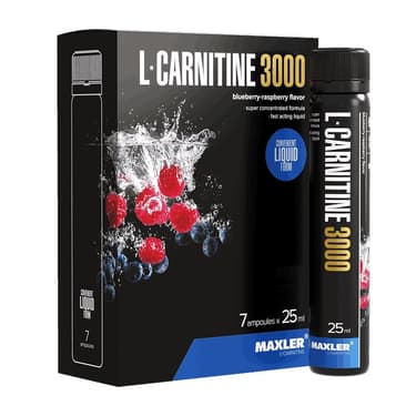 Maxler Л-Карнитин 3000 жидкость Малина-Черника 25 мл 7 шт