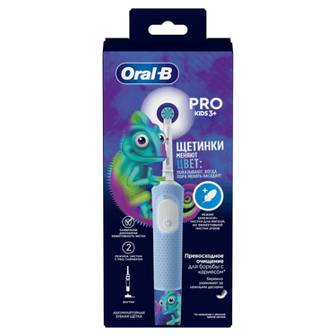 Oral-B Vitality Pro Kids Зубная щетка электрическая для детей с 3 лет Голубая