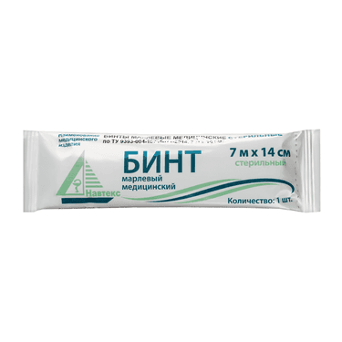 Навтекс Бинт марлевый медицинский стерильный 7м х 14 см