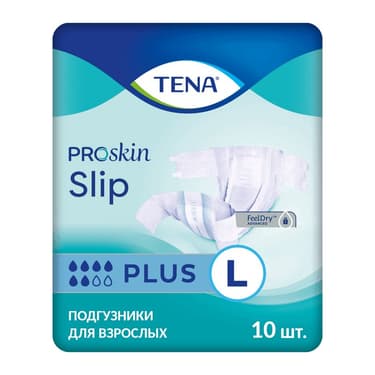 Тена Slip Plus Подгузники для взрослых размер L 10 шт