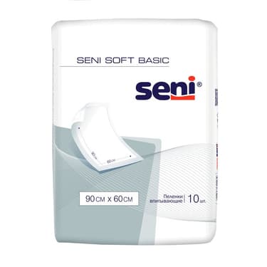 Seni Soft Basic Пеленки впитывающие одноразовые 60 см х 90 см 10 шт