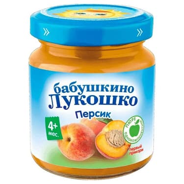 Бабушкино лукошко Пюре фруктовое Персик для детей с 4 месяцев 100 г