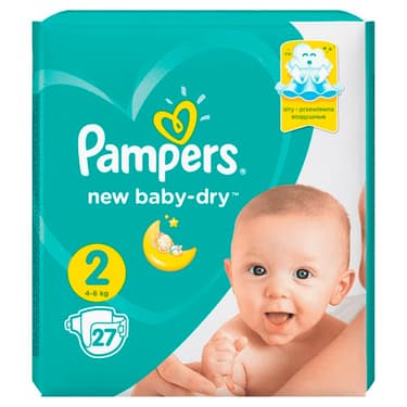 Pampers New Baby-dry 2 Подгузники детские 4-8 кг 27 шт