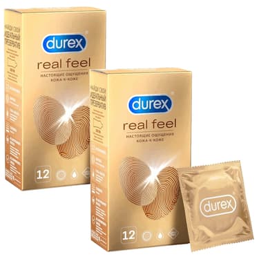 Набор 2Х Durex Real Feel Презервативы из синтетического латекса 12 шт