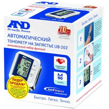 AND Тонометр автоматический UВ-202 на запястье