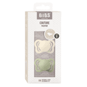 Bibs Couture Пустышка анатомическая силиконовая с 0 месяцев Ivory-Sage 2 шт