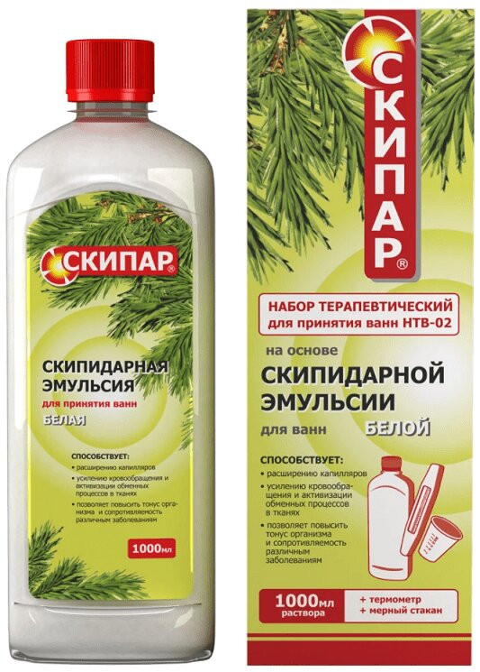 Скипар Набор терапевтический для ванн НТВ-02 эмульсия белый 1000 мл