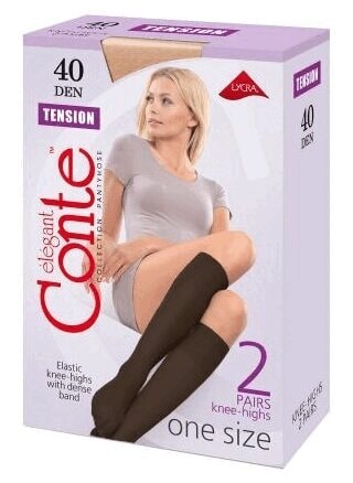 Конте Теншион 20 Гольфы женские (8С-3СП) (2 пары) р.23-25 Черный