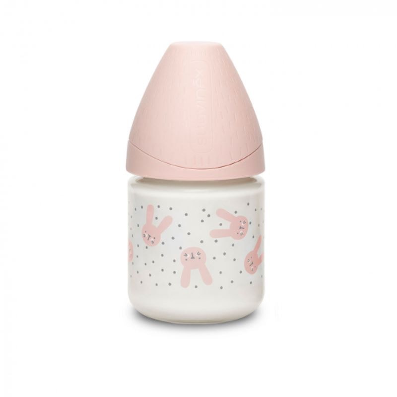 Suavinex Hygge Baby Бутылочка с круглой силикиновой соской Розовый с точками 120 мл