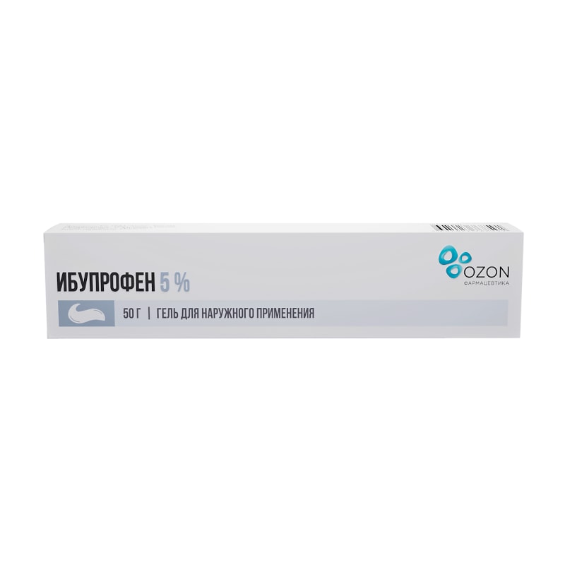 Ибупрофен 5% гель для наружного применения 50 г