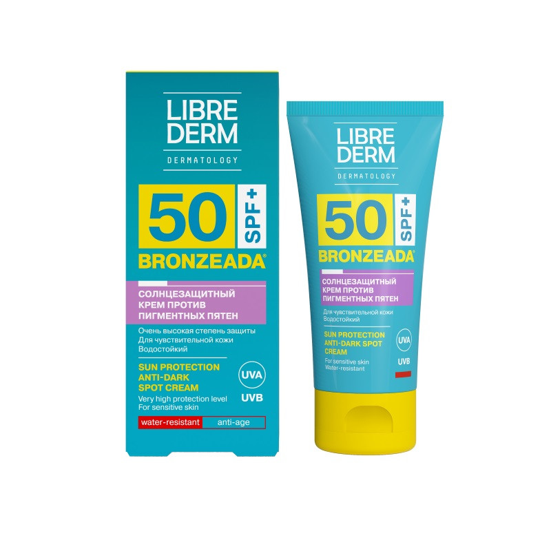 Librederm Bronzeada Крем солнцезащитный для лица и тела против пигментных пятен SPF 50 50 мл