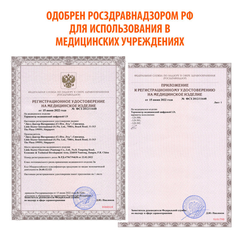Little Doctor термометр цифровой LD-302 водозащищенный с гибким корпусом
