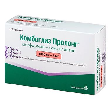 Комбоглиз Пролонг 1000 мг+5 мг таблетки с модифицированным высвобождением 28 шт