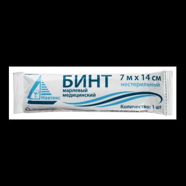 Навтекс бинт марлевый медицинский нестерильный 7 м х 14 см
