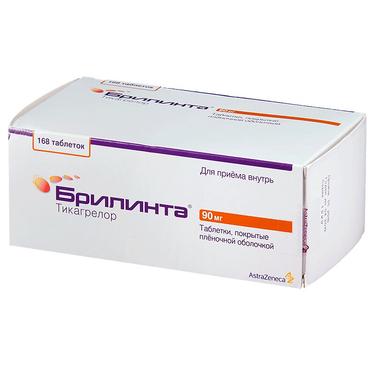 Брилинта 90 мг таблетки 168 шт
