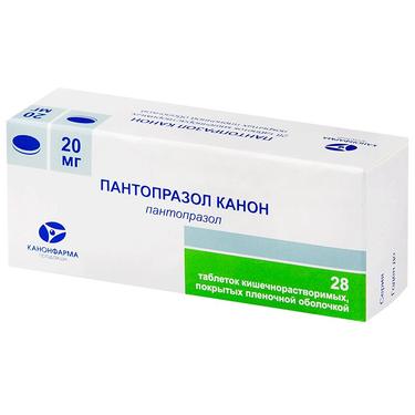 Пантопразол Канон 20 мг таблетки кишечнорастворимые 28 шт