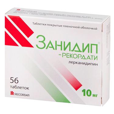 Занидип-Рекордати 10 мг таблетки 56 шт