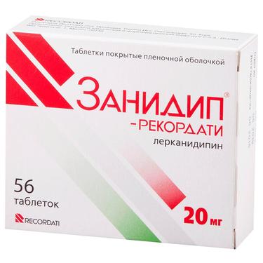 Занидип-Рекордати 20 мг таблетки 56 шт