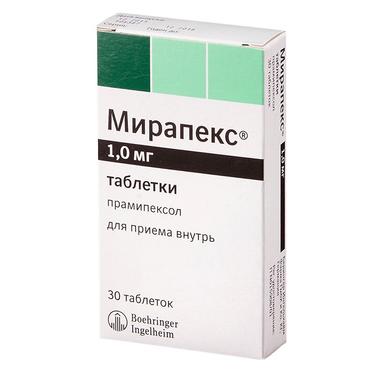 Мирапекс 1 мг таблетки 30 шт