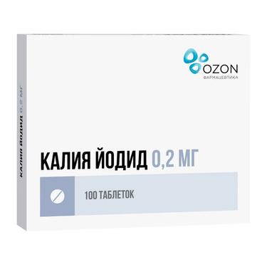 Калия йодид 0,2 мг таблетки 100 шт