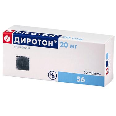 Диротон 20 мг таблетки 56 шт