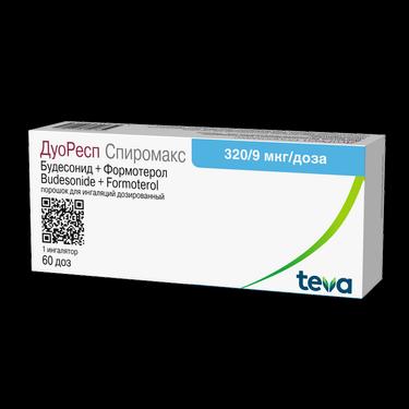 ДуоРесп Спиромакс 320 мкг/доза+9 мкг/доза порошок для ингаляций 60 доз