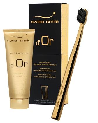 Swiss Smile d'Or Набор Паста гелеобразная + Щетка позолоченная