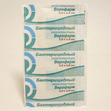 Лейкопластырь бактерицидный 3.8 см х 3.8 см уп N1