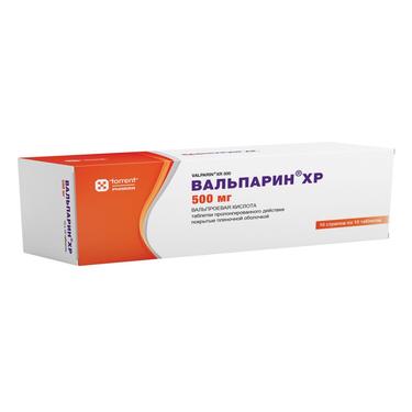 Вальпарин ХР 500 мг таблетки с пролонгированным высвобождением 100 шт
