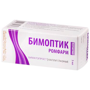 Бимоптик Ромфарм 0,3 мг/мл капли глазные 3 мл