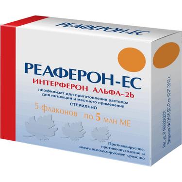 Реаферон-ЕС 5 млн МЕ лиофилизат для приготовления раствора для инъекций и местно 5 шт